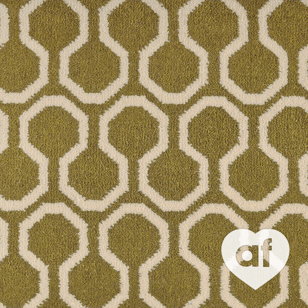 Moss Honeycombe Quirky Wool Carpet | Knotistry