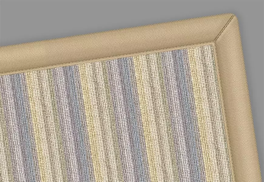 Bella Striped Wool Rug With Cotton Border