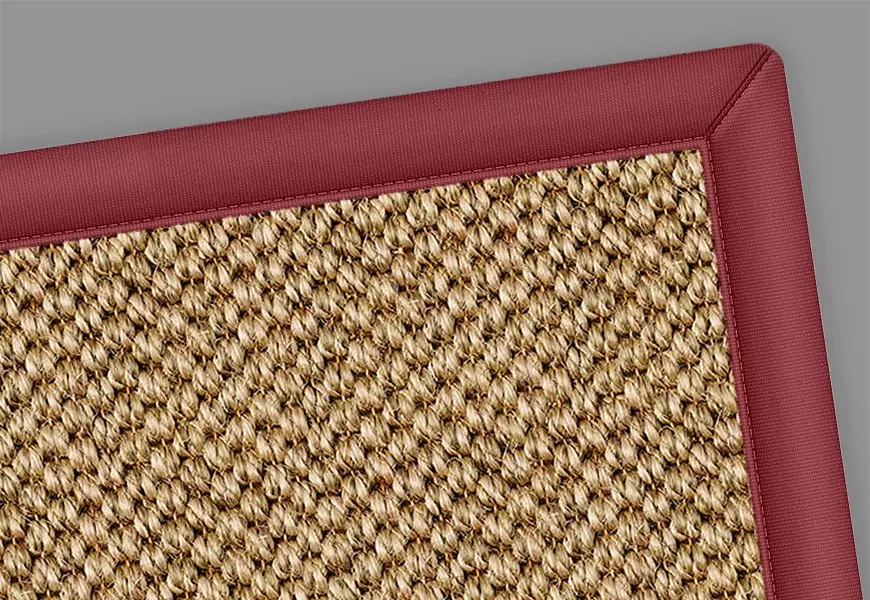 Louise Sisal Rug Crimson Red Border