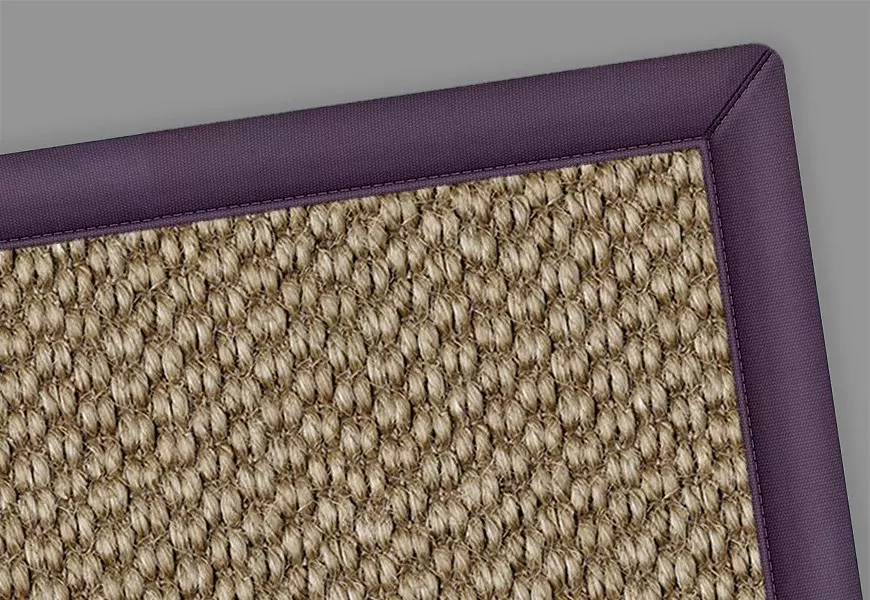 Lucy Sisal Rug Plum Border