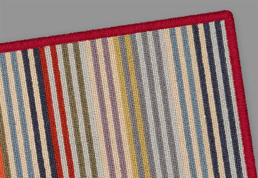 Margo Selby Westbrook Striped Rug 3 Red Border