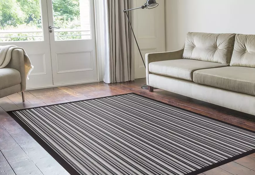 Merlin Striped Wool Rug For Living Rooms