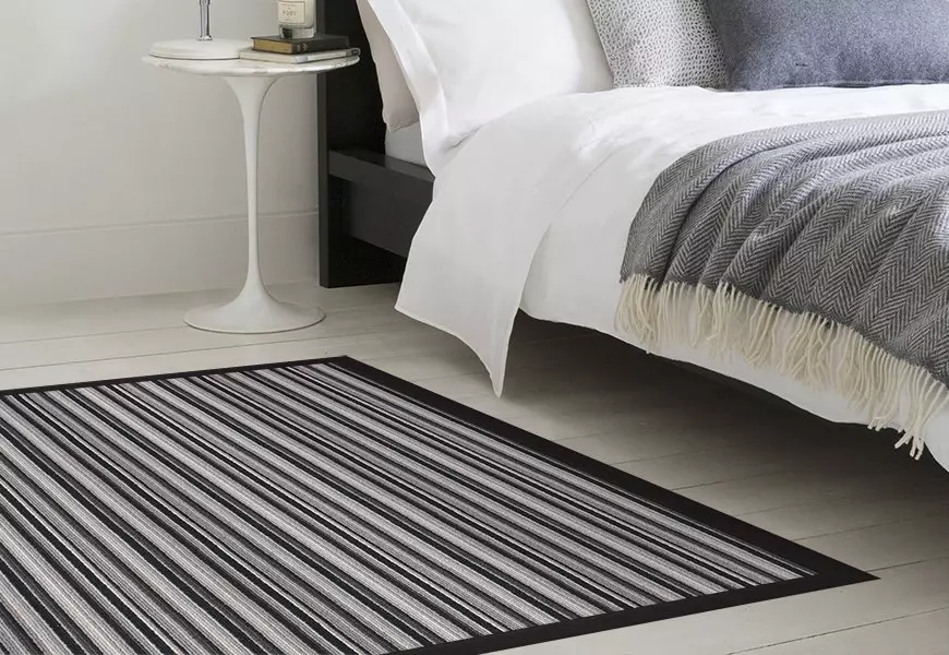 Merlin Striped Wool Rug For bedrooms