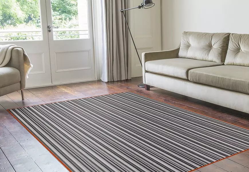 Pippa Striped Wool Rug Cheap