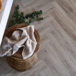 Brecon Seashell Oak Herringbone Vinyl Flooring By Woodpecker